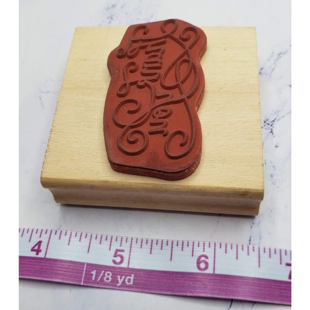 Thank You Elegant Script Anita's Wood Mounted Rubber Stamp Wood